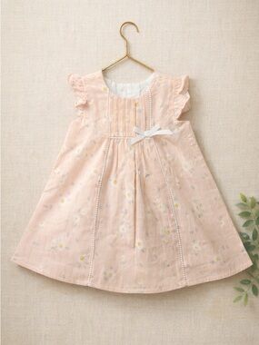 Catherine Malandrino Floral Dress – Pink Ruffle Sleeve, 12M